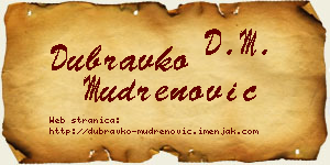 Dubravko Mudrenović vizit kartica